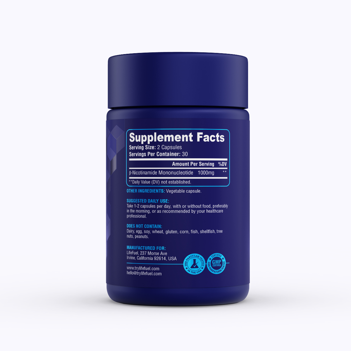 NMN Capsules for NAD+ (60 x 500mg)